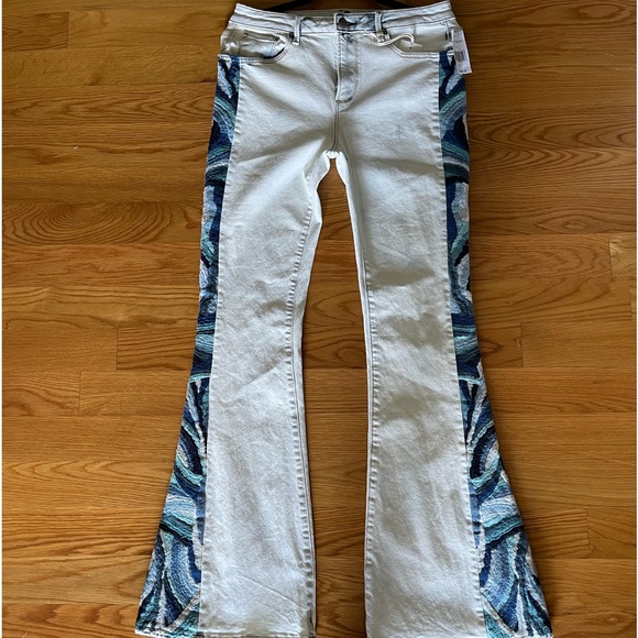 NWT .. Driftwood FLARE multi-color jeans (RARE) size 28 - Picture 1 of 6